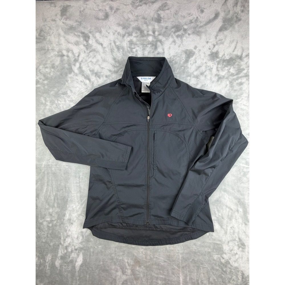 Pearl Izumi Cycling Jacket Womens Medium Black Excellent Full Zip Windbreaker